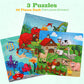 Wooden Puzzles Toys For Kids Ages 3-5, Set Of 3 Packs With 36-Piece Wood Jigsaw Puzzles, Dinosaur, Farm And Ocean Theme. Ideal Gifts For Boys And Girls 3 4 5 6 Years Old