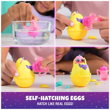 Hatchimals Alive, Neon Rainbow Spring Basket Toy (Styles May Vary), 3 Self-Hatching Easter Eggs, Fun Gift & Kids Toys For Girls