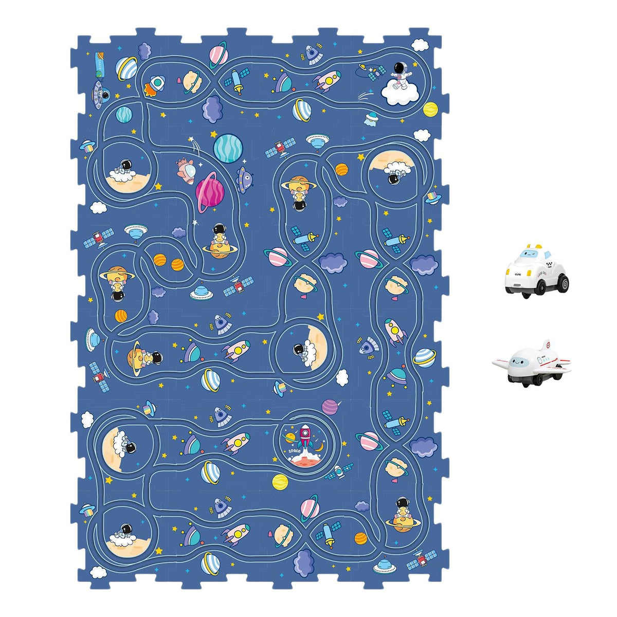 ECOMISTIQ Puzzle Tracks Jigsaw Sets City Road Puzzle for Kids for Children Toddlers Kid Space Model 24pieces|Baby| Toys for Baby