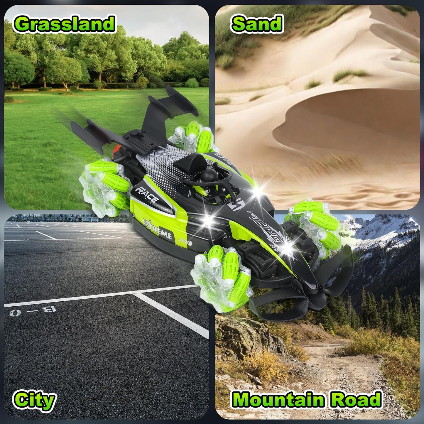 glouslove Remote Control Car, 360Rotation F1 Remote Control Car, 1:12 Scale All-Terrain RC Cars 15+ km/h, 2.4GHz with Lights Mus