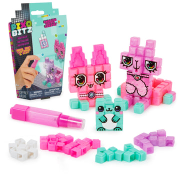 Pixobitz, Metallic Pack With 156 Exclusive Water Fuse Beads, Decos And Accessories, Makes 3D And 2D Creations With No Heat, Arts And Crafts Kids Toys