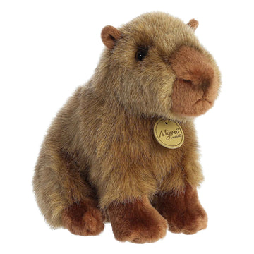Aurora® Realistic Miyoni® Capybara Stuffed Animal - Lifelike Detail - Cherished Companionship - Brown 9 Inches
