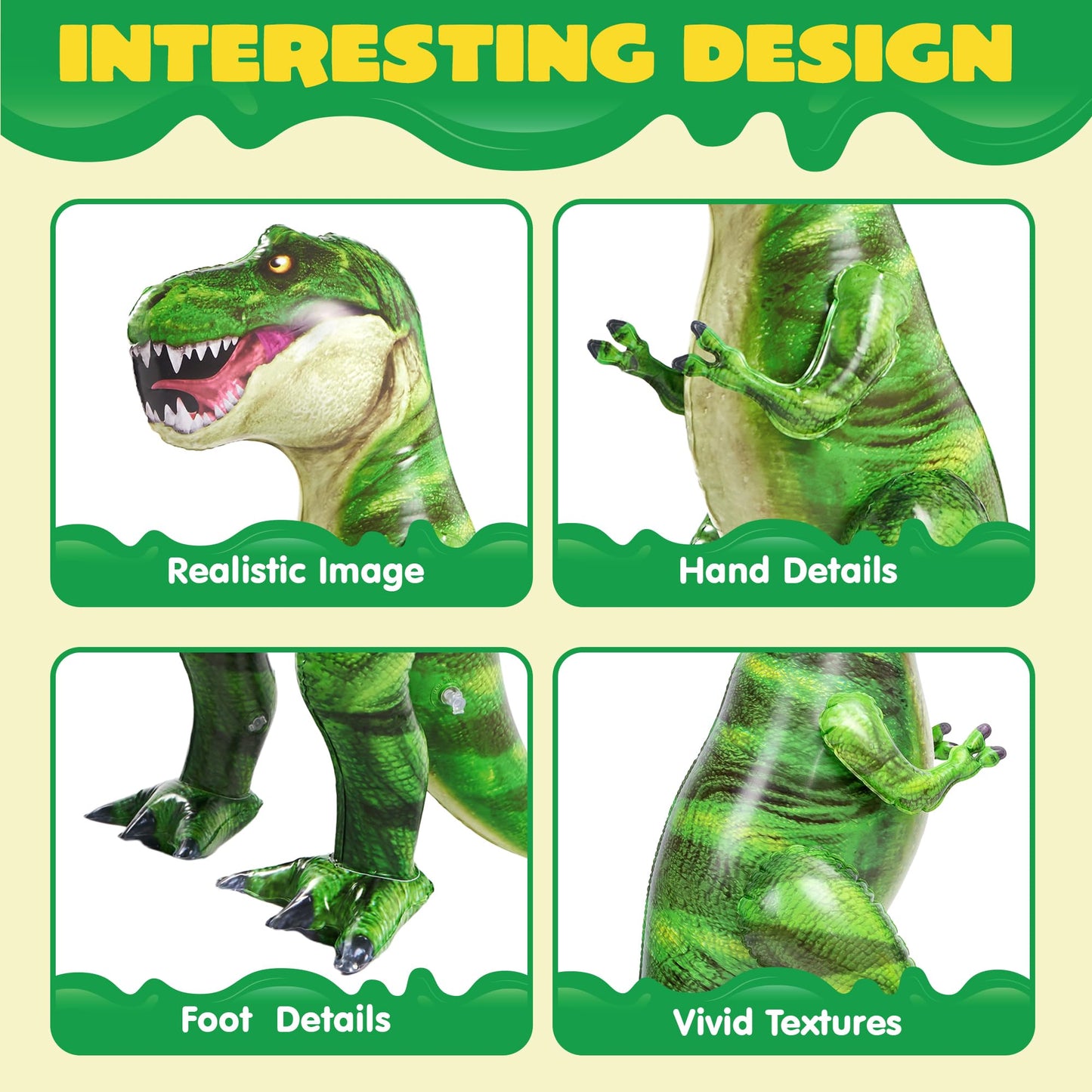 JOYIN 37    T-Rex Dinosaur Inflatable for Party Decorations, Tyrannosaurus Rex Inflatable Dino Toy, Dinosaur Birthday Party Gift