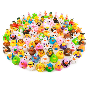 Xy-Wq 100 Pack Rubber Duck For Jeeps Ducking - 2' Bulk Floater Duck For Kids - Baby Bath Toy Assortment - Party Favors, Birthdays, Bath Time, And More (50 Varieties)