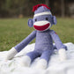 Plushland Adorable Sock Monkey, The Original Traditional Hand Knitted Stuffed Animal Toy Gift-For Kids, Babies, Teens, Girls And Boys Baby Doll Present Puppet 20 Inches (New Blue)