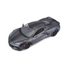 2020 Chevrolet Corvette Stingray C8 Dark Gray Metallic with Racing Stripes 1/18 Diecast Model Car by Maisto