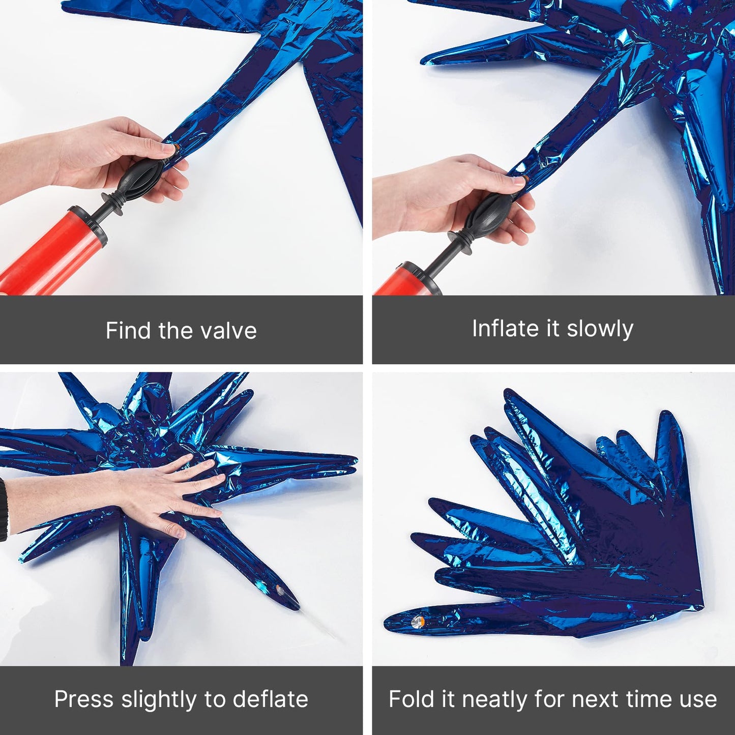 Partywoo Nile Blue Balloons, 110 Pcs 22 Inch Star Balloons And Dark Blue Balloons Different Sizes Pack Of 18 Inch 12 Inch 10 Inch 5 Inch For Balloon Garland Balloon Arch As Birthday Party Decorations
