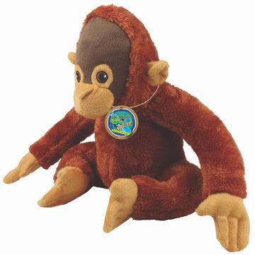 Ecobuddiez - Orangutan From Deluxebase. 8-Inch Sustainable Plush Animal From Recycled Materials, Eco-Friendly Soft Stuffed Toy,