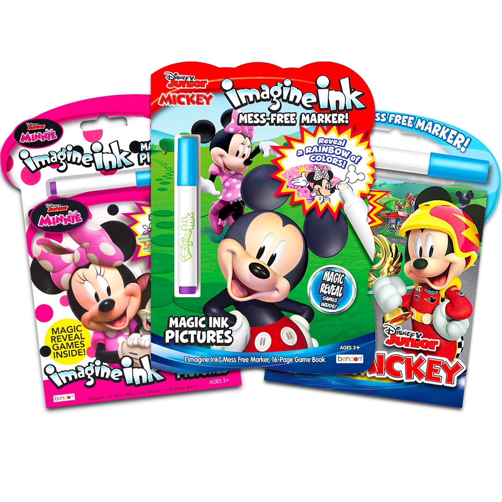 Disney Minnie Mouse Imagine Ink Coloring Book Set - Bundle with 3 Magic Ink Books Featuring 3 Assorted Mess-Free Mickey and Minn