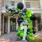 Green And Black Balloons,60 Pcs 12 Inches Matte Dark Green Metallic Silver Matte Black Balloons Confetti Balloons For Baby Birth