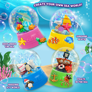 Toyunited Make Your Own Water Globe - Snow Water Stem Projects Diy Activities Glitters Supplies Perfect Arts And Crafts Clay For