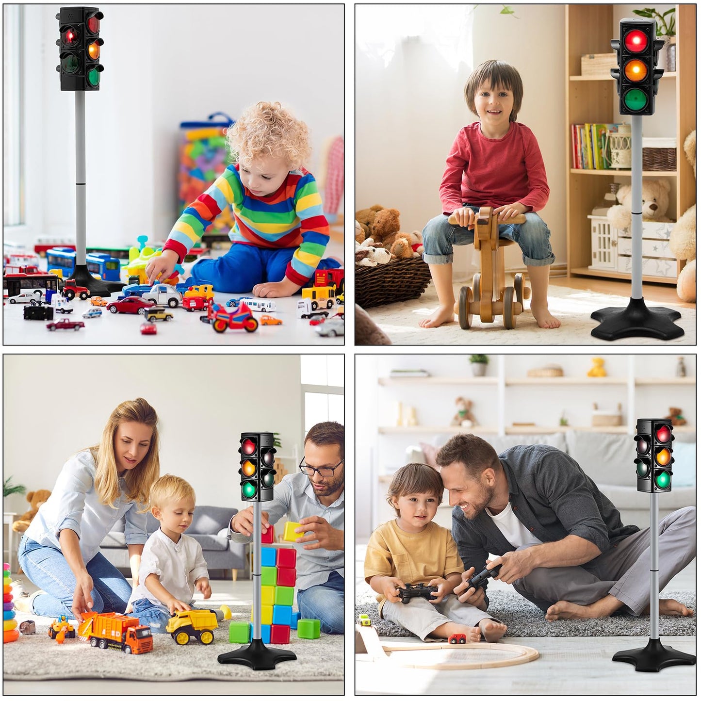 Hiboom 1 Piece Traffic Light Toy 2 In 1 Simulation Safety Traffic Indicator Crosswalk Signal With Lights And Sounds For Birthday