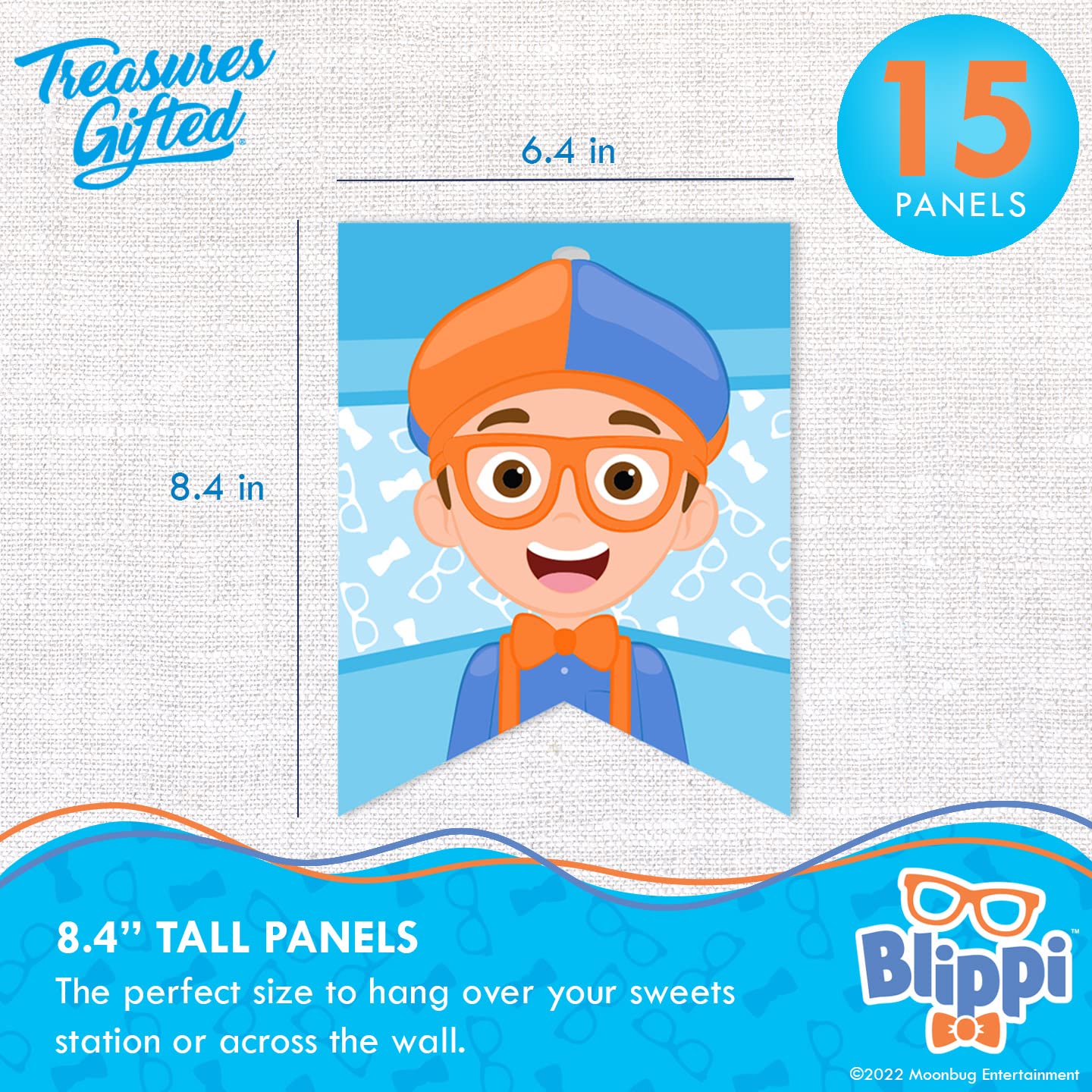 Treasures Gifted Officially Licensed Blippi Birthday Banner - Blippi Happy Birthday Banner - Blippi Birthday Party Supplies - Bl