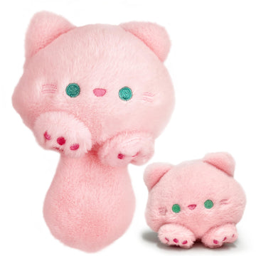 Pink Cat Stuffed Animals, Kawaii Plush Toy For Girls And Boys, Soft Cuddly Cats Plush Toys Keychain That Make Sounds, Fun And Cu