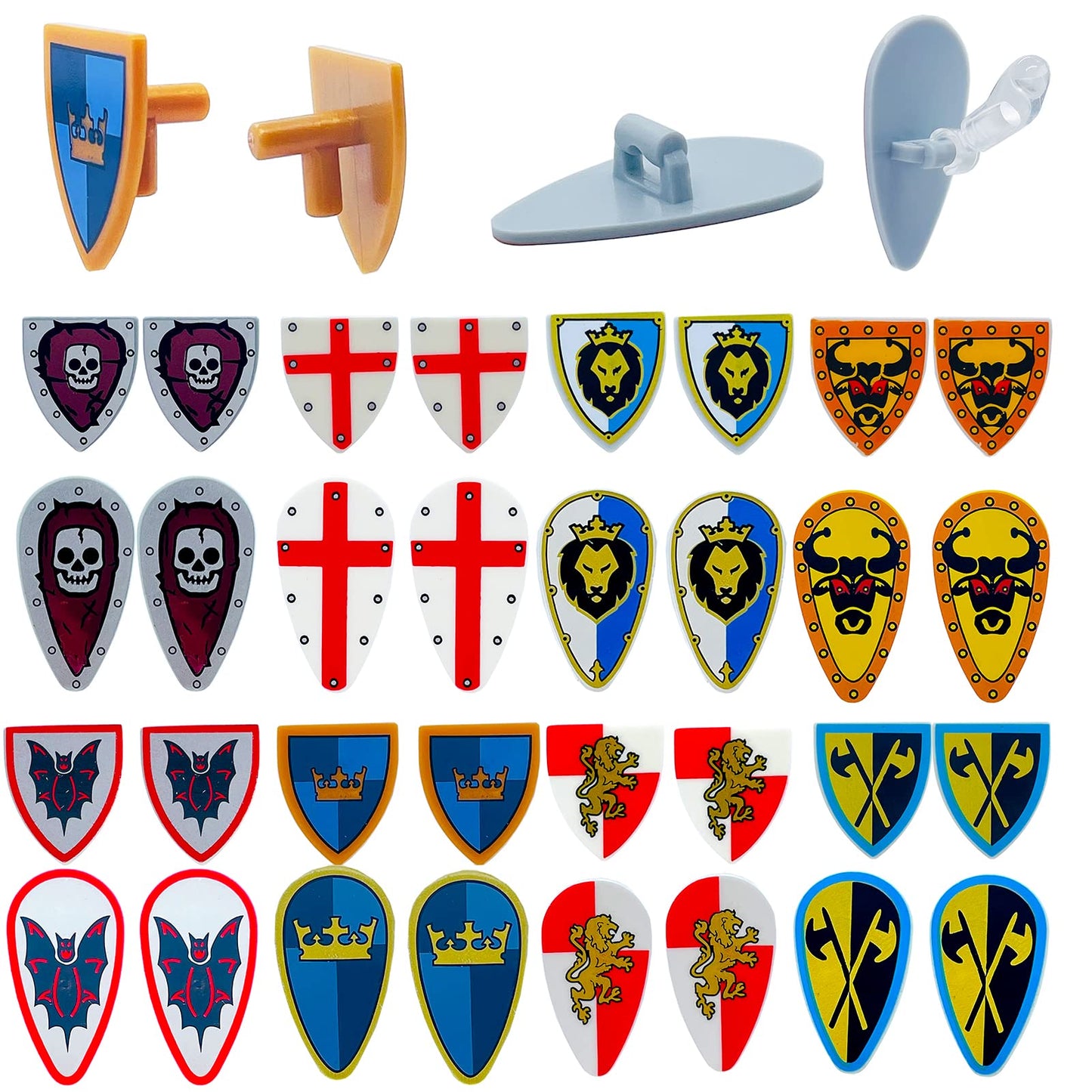 MIUTRUE Medieval Knight  Pack Accessories Set Building Block Toy protective covering Helmet Shield Bow Arrow Designed for Mini Figures Gift for Kids Boys Grils Building Kits Toys