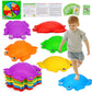 Tsomtto Kids Stepping Stones 6Pcs Frog Balance Stones Outside Game Ages 3-5 4-8 Plastic Jumping Step Stone Up To 265Lbs Indoor Outdoor Sensory Play Toys Toddler Obstacle Course 3 4 5 6 7 Year Old