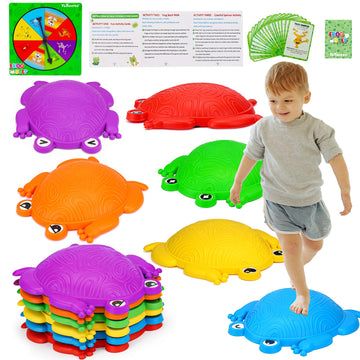Tsomtto Kids Stepping Stones 6Pcs Frog Balance Stones Outside Game Ages 3-5 4-8 Plastic Jumping Step Stone Up To 265Lbs Indoor Outdoor Sensory Play Toys Toddler Obstacle Course 3 4 5 6 7 Year Old