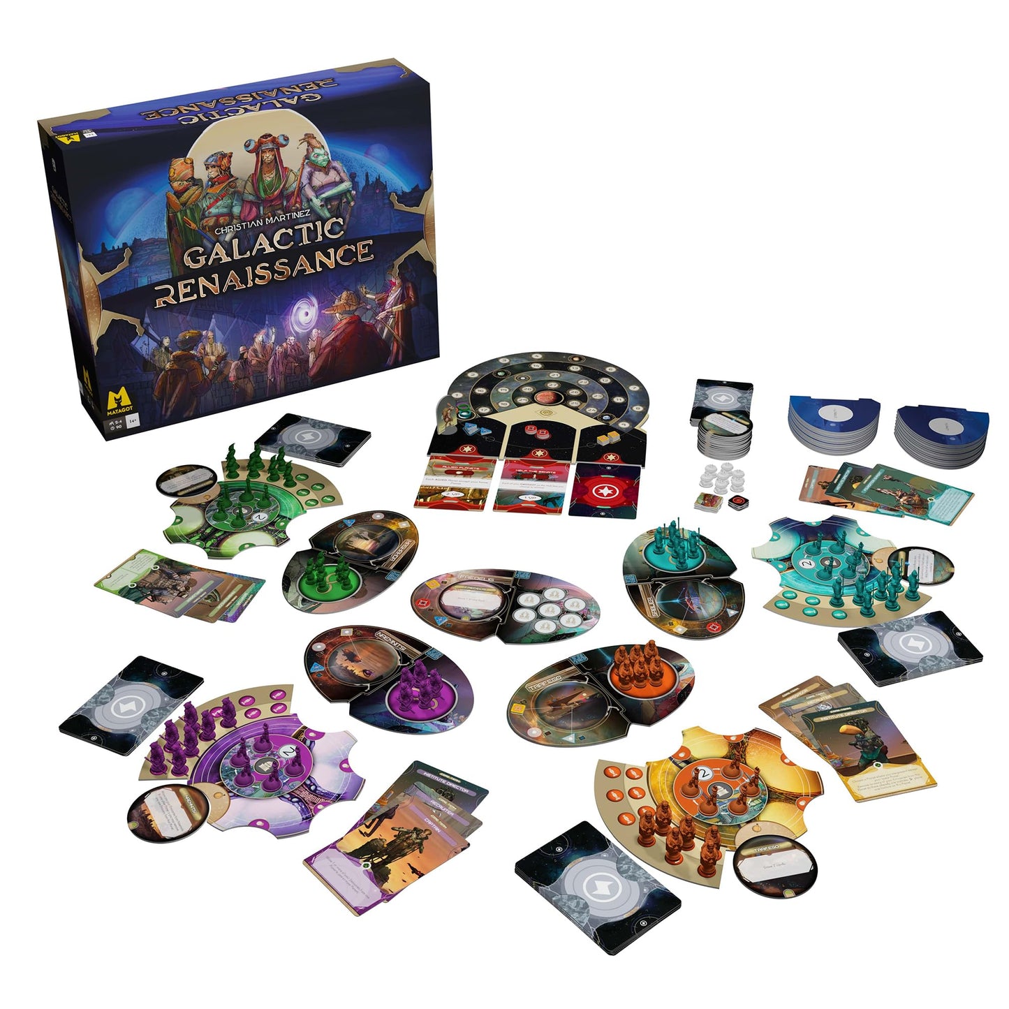Matagot Galactic Renaissance - Strategy Board Game, Sci-Fi Theme, 2-4 Players, Ages 14+, 90 Min Playtime, Multicolor, Model MAT-GAL-001-284
