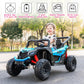 Run Fast 12v Ride on Car with Parent Remote Control Electric Ride on Toys Car for Kids 3-5 2WD 25W Motors 4 Spring Suspension Safety Belt Horn Music and LED Lights(Blue  12V)