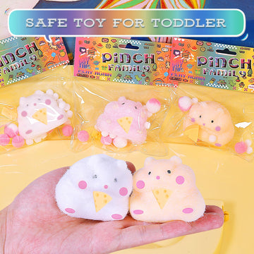 2Pcs Squishy Hamster Squishy Squeeze Toys,Cute Soft Hamster Squishy Toys,Stress Relief Squishies For Kids Party Favors, Pinch Fa
