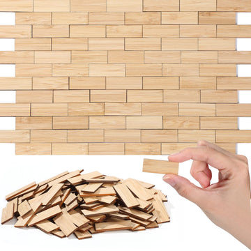 Sintuff 200 Pcs Beige Miniature Dollhouse Flooring Mini DIY Wooden Dollhouse Floor Boards 1:12 Scale Doll House Accessories for Model Decor