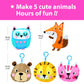 Krafun My First Sewing Animal For Kids, Beginner Art & Craft, 5 Easy Activities Stuffed Animal Dolls, Keyring Charms, Instructions & Felt Materials For Learn To Sew, Embroidery