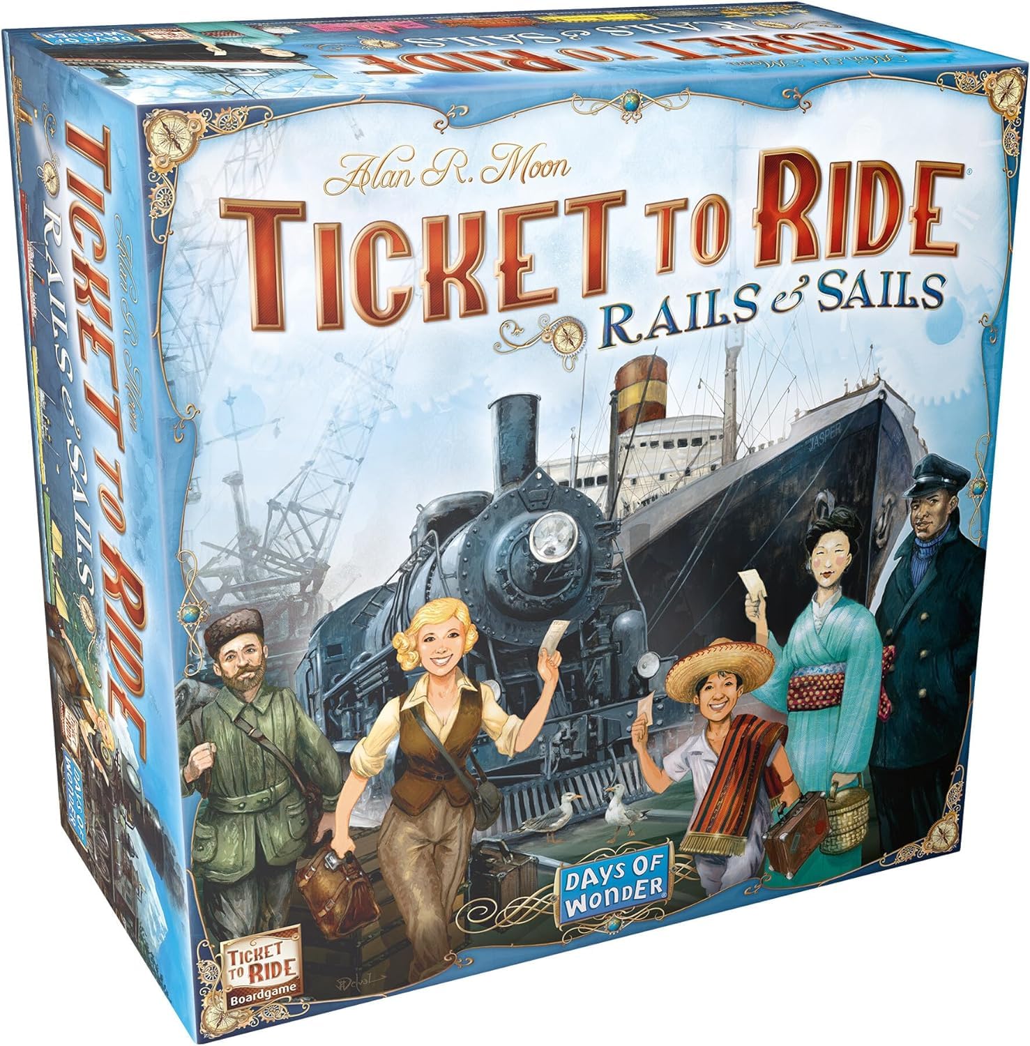 Asmodee Ticket to Ride Rails & Sails Board Game - Train Route-Building Strategy Game, Family Fun for Kids & Adults, Ages 10+, 2-