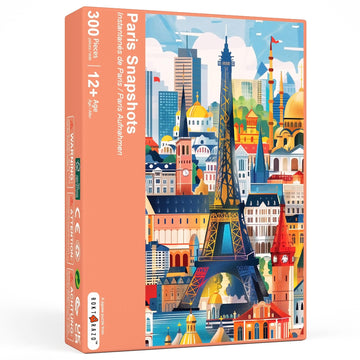 Paris Snapshots, 300 Pieces Jigsaw Puzzles, Moderate Challenge, Kids Puzzles, Adults Puzzles, Family Game Nights, Finish Size 20