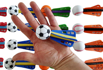 Dondor Enterprises Mini Foam Sports Ball Rocket Launcher Party Favors, Basketball, Baseball, Soccer, Football Foam Rocket Party