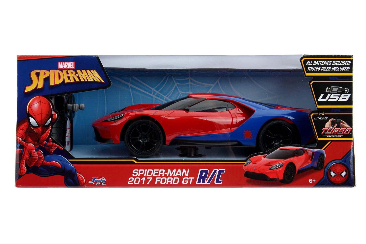 Jada Toys Marvel Spider-Man 2017 Ford GT 1:16 Radio Control Cars