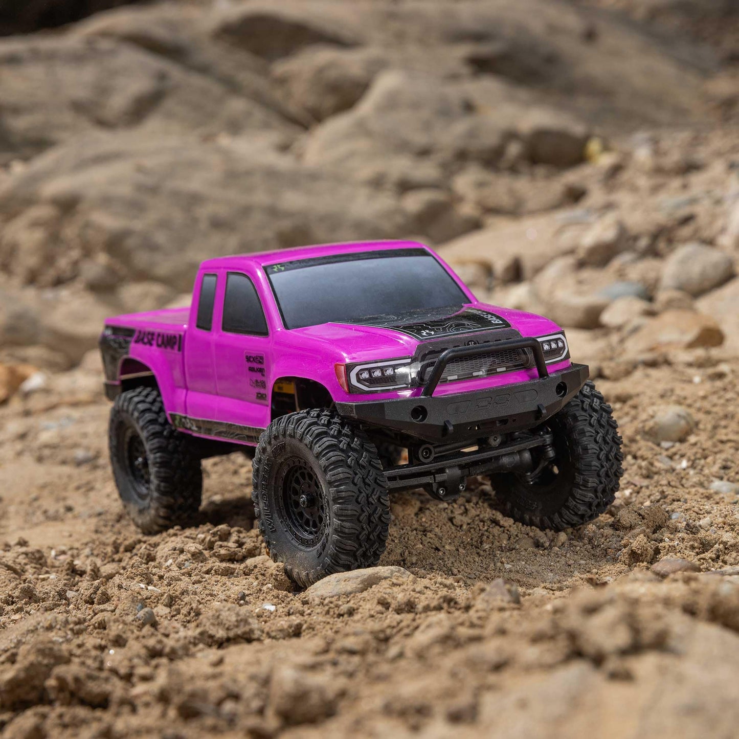 Axial RC Truck 1/24 SCX24 Base Camp 4x4 Rock Crawler Brushed RTR (Everything Needed to Run is Included) - Pink, AXI-1219T3