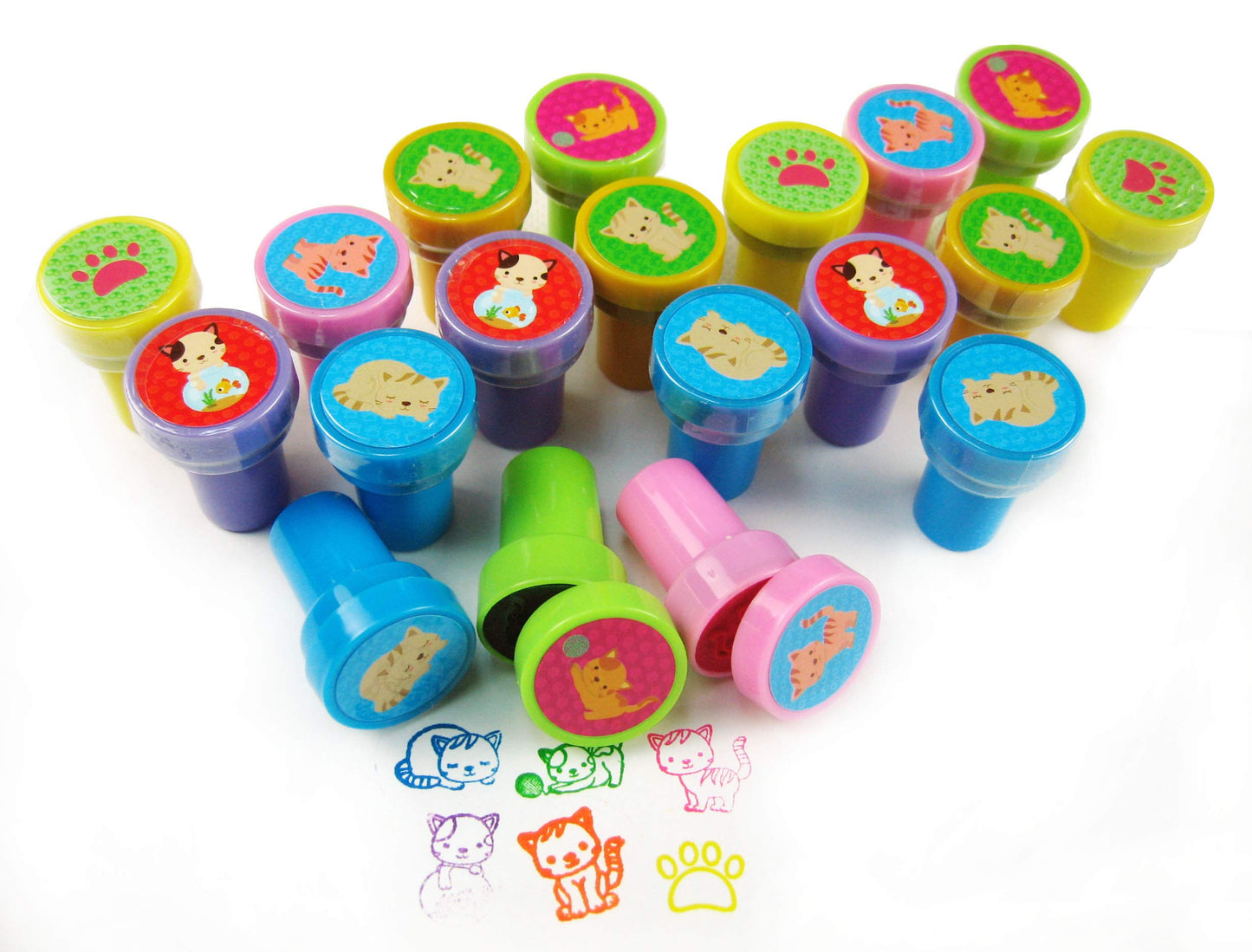 Tiny Mills 24 Pcs Cat Stampers for Kids