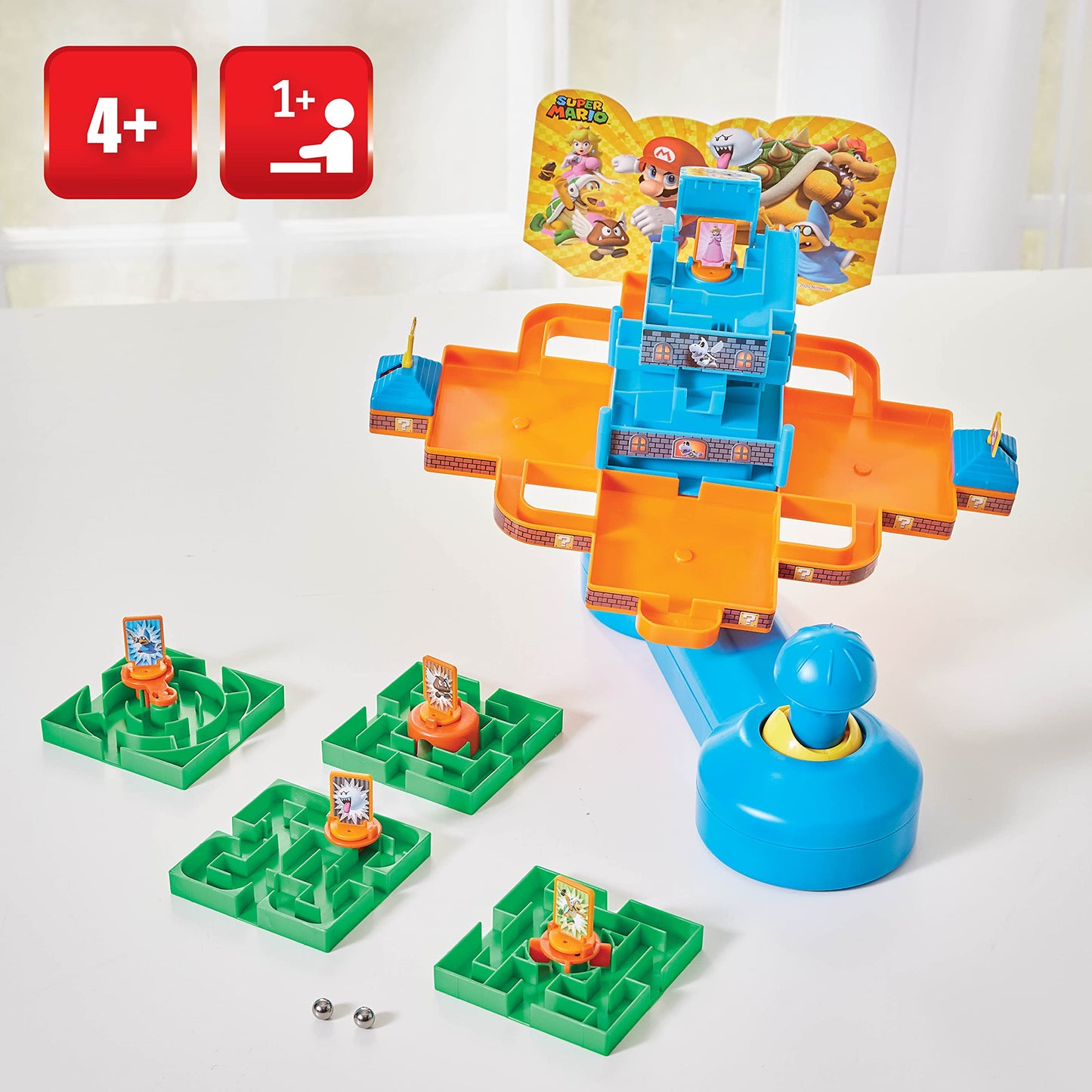 EPOCH Super Mario Maze Game Deluxe - Tabletop Action Game for Ages 4+, Multi-Color, Model 7371, Plastic Material