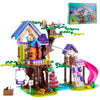 Hiemao Treehouse Building Blocks, Friendship Forest Treehouse Building Toy With Slide, Swing, Animals, Creative Forest Toy Great