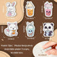 BZaber Bubble Tea Mini Eraser for Kids Bulk Christmas Winter Gifts 60Pcs Cute Kawaii Panda Rabbit Cat Boba Cup Pencils Erasers 3