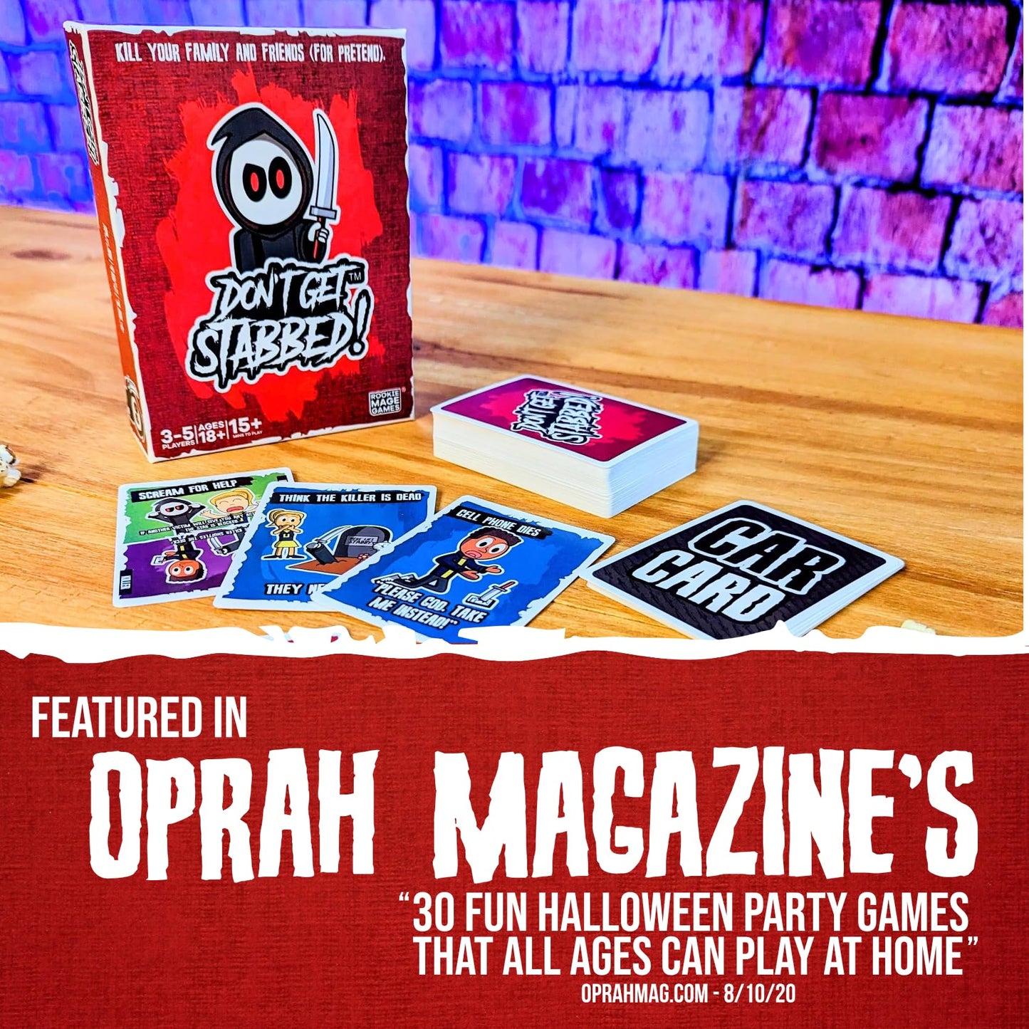 Rookie Mage Games Don't Get Stabbed! Card Game - Horror Party Game for Adults, Multicolor, Model DGS-1.0