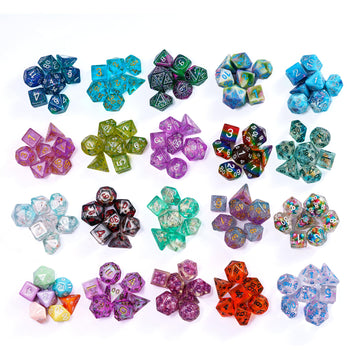 HDdais Mystery Dice Set D&D, 7PCS DND Polyhedral Dice Set with Multi Styles, Random Pattern, Dice Blind Bag Resin Dice for Dunge