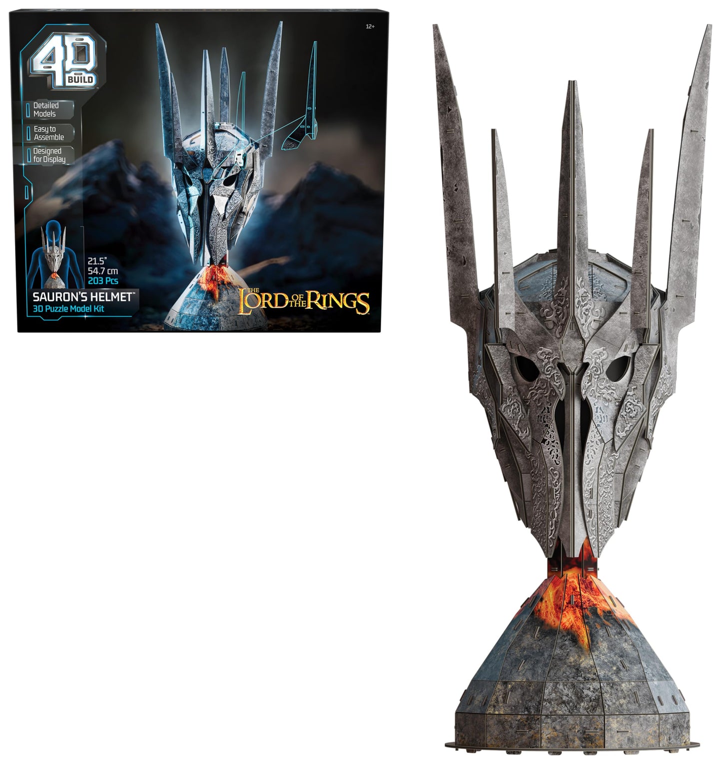 4D Build  Lord of The Rings Sauron Helmet 3D Model Kit 203 Pcs  Desk D?cor mature-themed Puzzles for LOTR Fantasy Book Fans  3D Puzzles for mature-themeds & Teens 12+