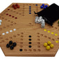 Cauff Solid Oak Double Sided Marble Board Game - 20 Inch, Hand Painted, Brown Wood