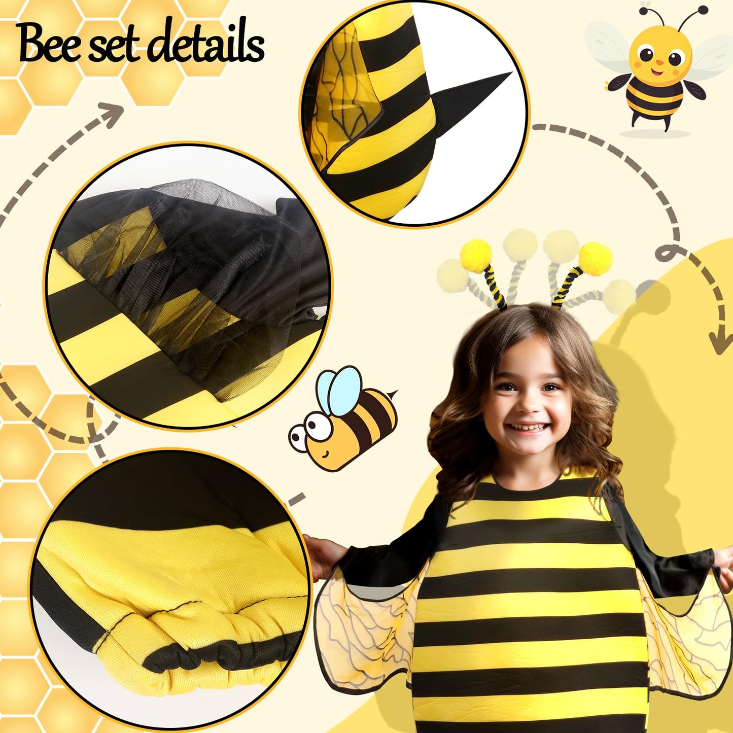 Bumble Bee Costume For Girls Funny Animal Halloween Kids Costumes