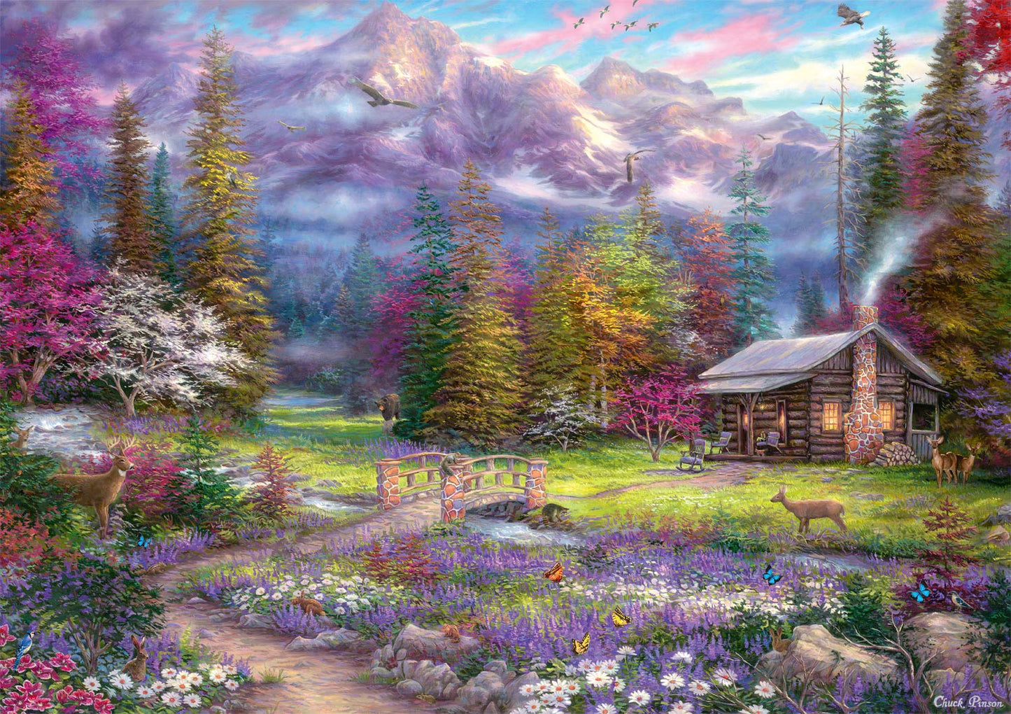 Buffalo Games 500 Piece Jigsaw Puzzle - Inspirations of Spring, Multicolor, Large Size, Challenging for Adults, Model 3252