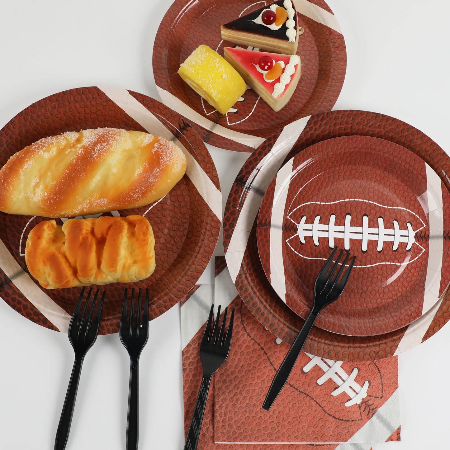 100Pcs Football Party Plates And Napkins Tableware Set For 25 Guests Football Birthday Party Pape Supplies Favors For Sports Fan