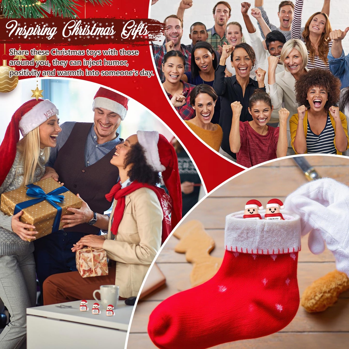 Gejoy 25 Pcs Mini Rubber Christmas Potato Toys Positive Gifts Mini Christmas Potatoes Decorations and Encouragement Birthday Motivational Gifts for Colleague Staff Teacher