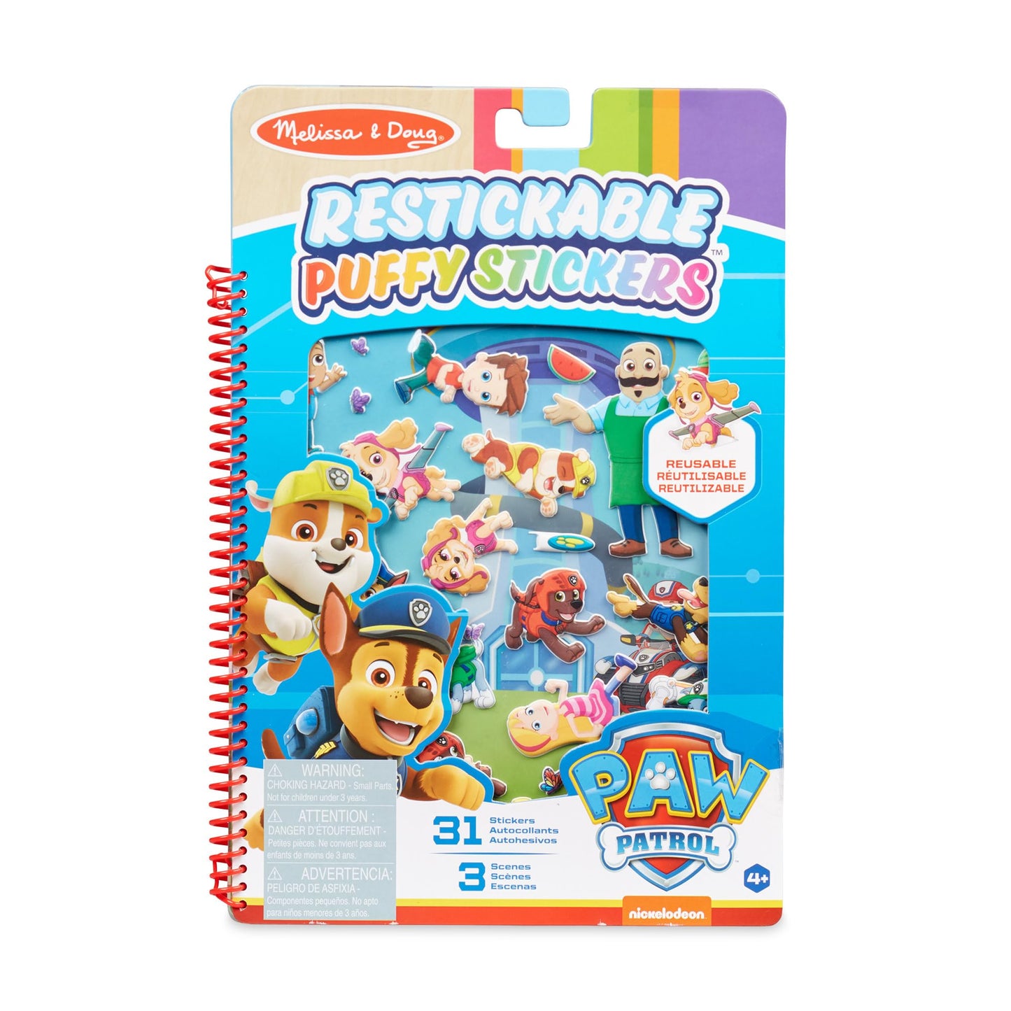 Melissa & Doug Paw Patrol Restickable Puffy Stickers - Adventure Bay