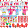 Advoxa Valentines Day Gifts For Kids - 28 Packs Valentines Stationery With Cards And Cups, Valentines Gift Exchange Classroom Pr
