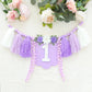 HODIHIWI Handmade Wildflower 1st Birthday HighChair Banner Purple White Party Decoration For Girls Hangings Decorative