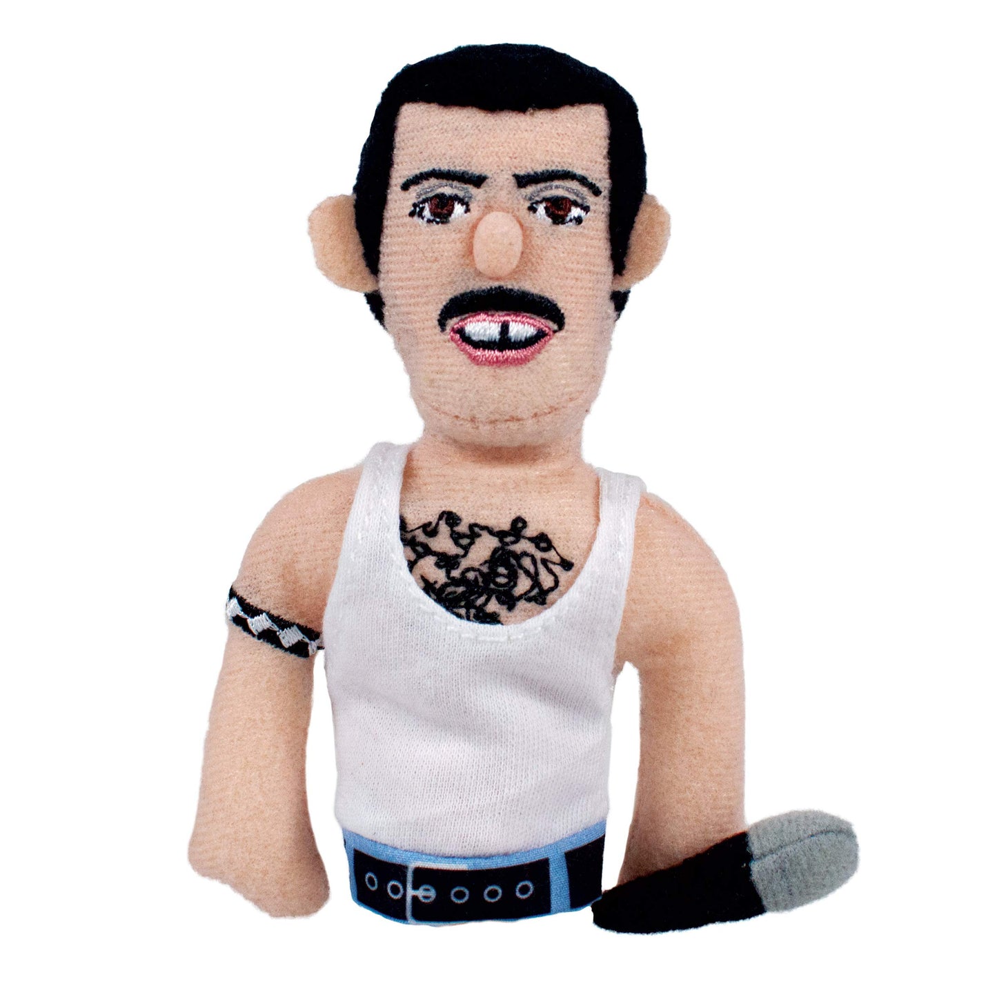 The Unemployed Philosophers Guild Freddie Mercury Magnetic Personality - Plush Finger Puppet and Refrigerator Magnet, Approx 4 T