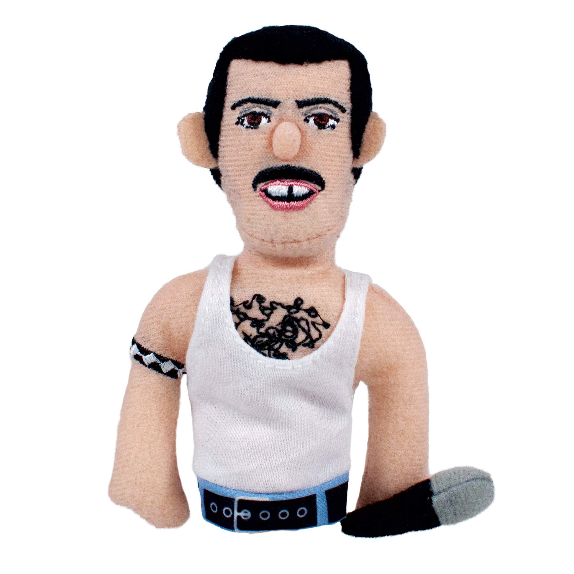 The Unemployed Philosophers Guild Freddie Mercury Magnetic Personality - Plush Finger Puppet and Refrigerator Magnet, Approx 4 T