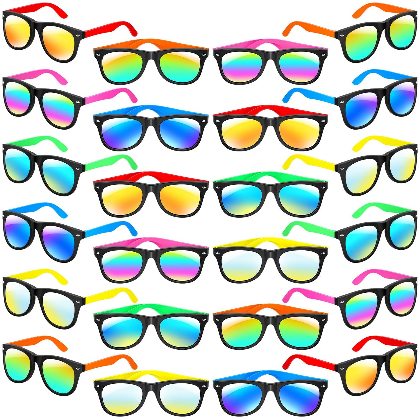 Kids Sunglasses Party Favors, 24Pack Neon Sunglasses with UV400 Protection in Bulk for Kids, Boys and Girls, Great Gift for Birt