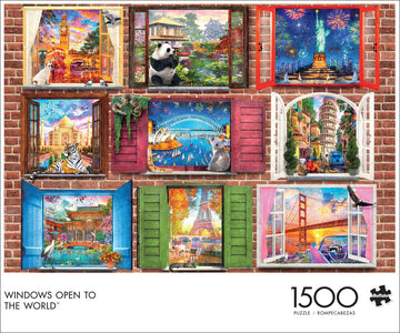 Buffalo Games 1500 Piece Jigsaw Puzzle - Windows Open to The World - Large Multicolor - Challenging Paper Puzzle - Model 2469